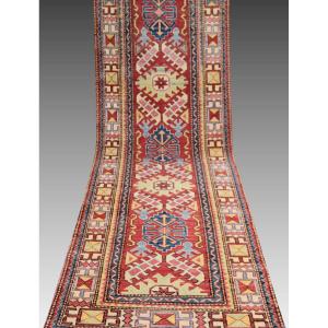 Tapis d'Orient Ghazni Kazak Afghanistan : 3.09 x 0.80 Mètres -Tapis de Couloir