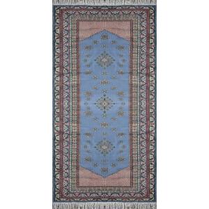 Large Handmade Tunisian Rug: 4.63 X 1.58 Meters