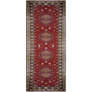 Grand Tapis De Couloir Tunisien Fait Main : 0.89 X 3.80 Mètres 