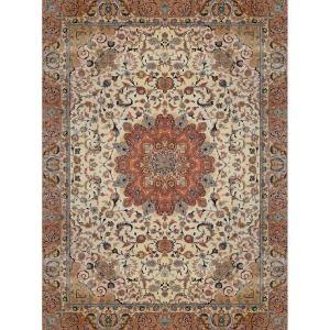 Oriental Rug Iran Tabriz Wool And Silk: 2.50 X 3.50 Meters