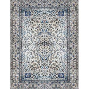 Tapis d'Orient Persan Iran Naïn Laine Et Soie : 3.10 X 2.08 Mètres