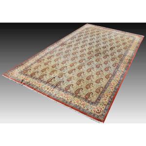 Grand Tapis d'Orient Iran Ghoum, Laine Kurk : 4.07 X 2.45 Mètres