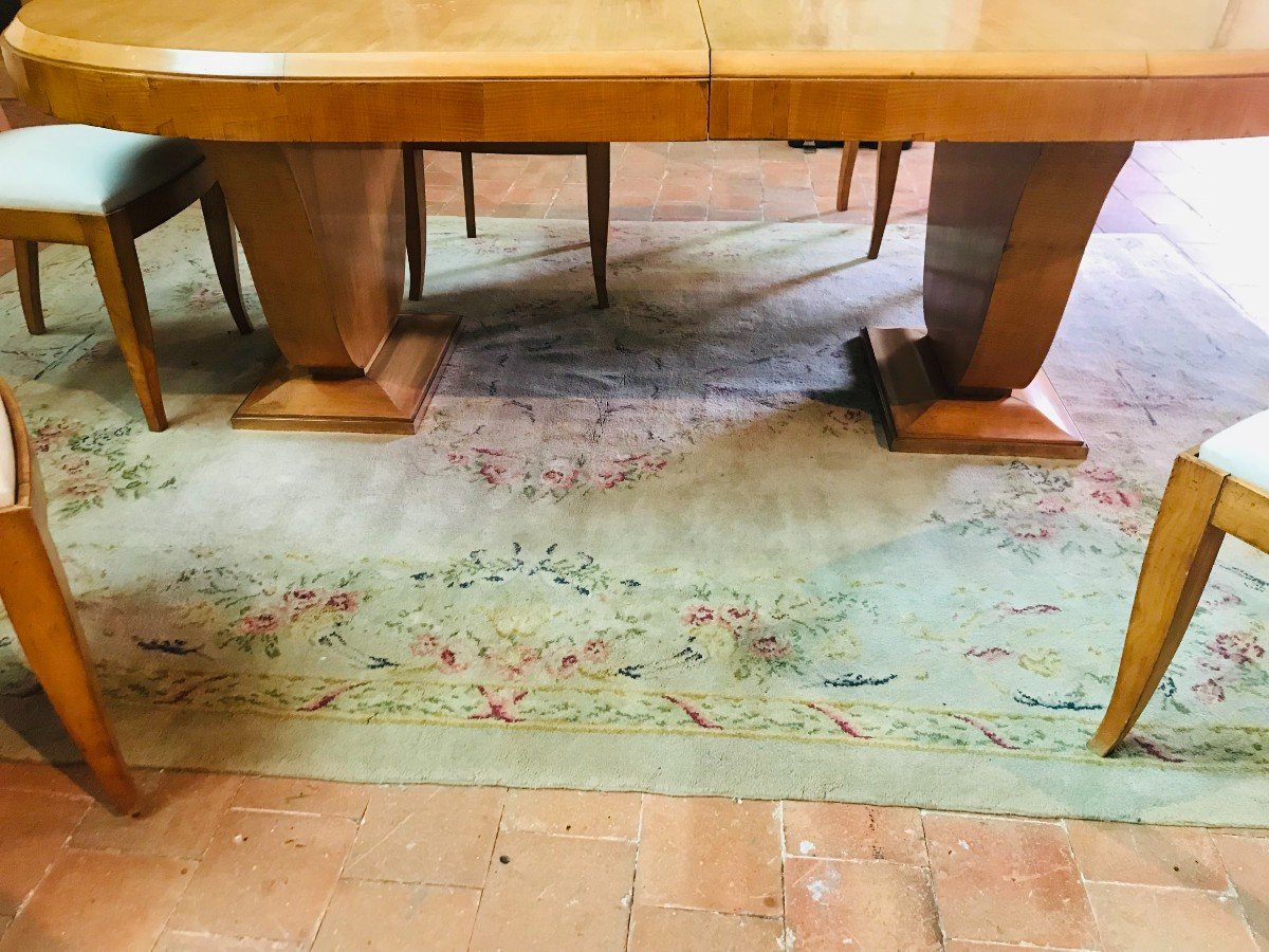 Table And 6 Art Deco Chairs In Sycamore-photo-4