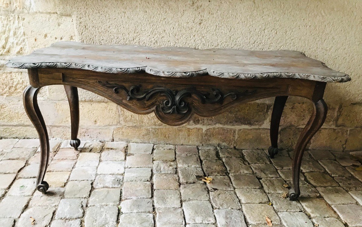 Game Table, Wood Top - XIXth