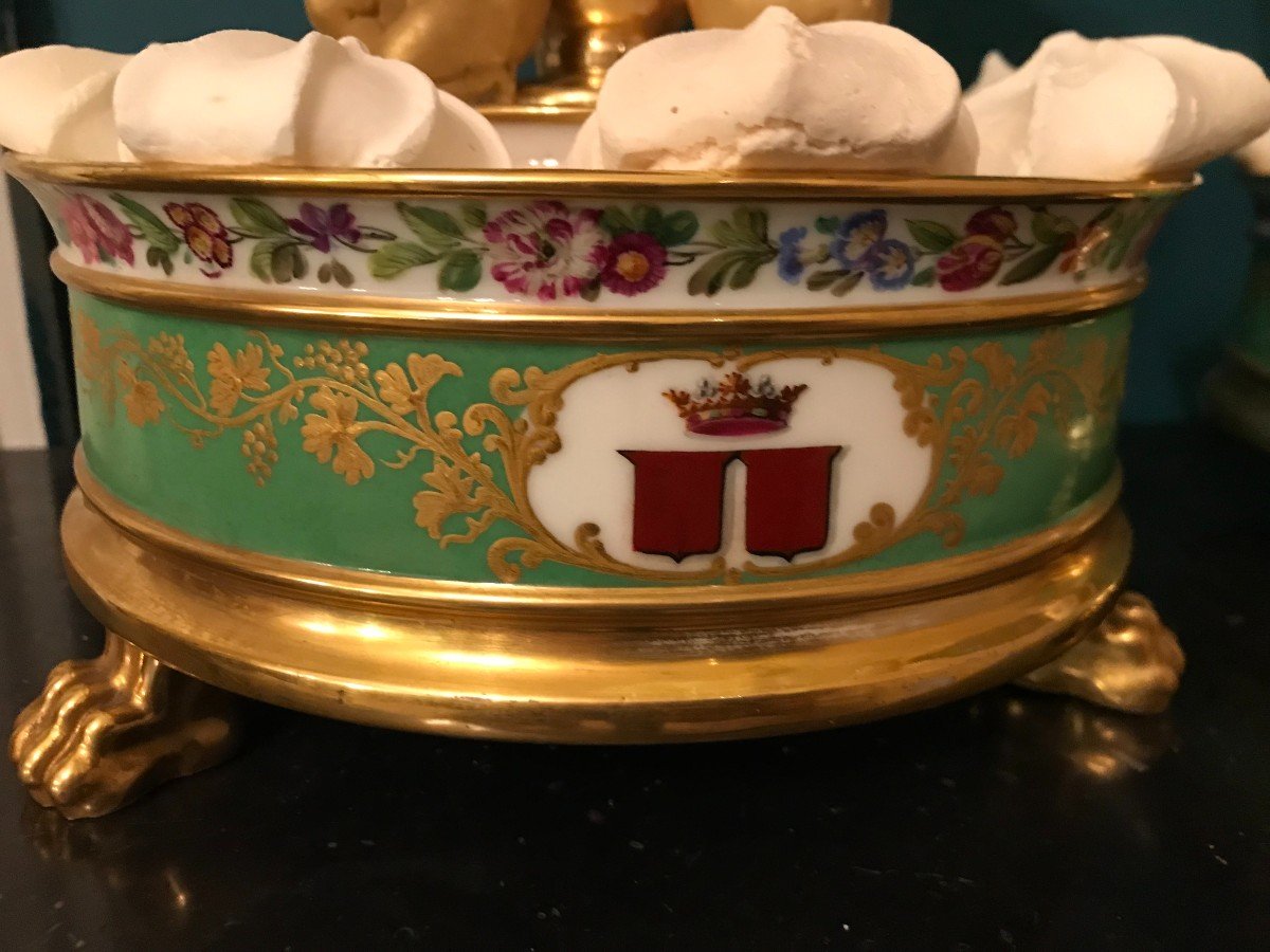 Paire de présentoirs de table en Porcelaine de Paris vers 1830 -photo-4