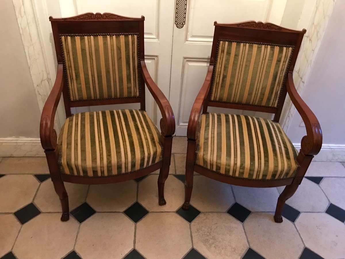 Pair Of Empire Armchairs-photo-2