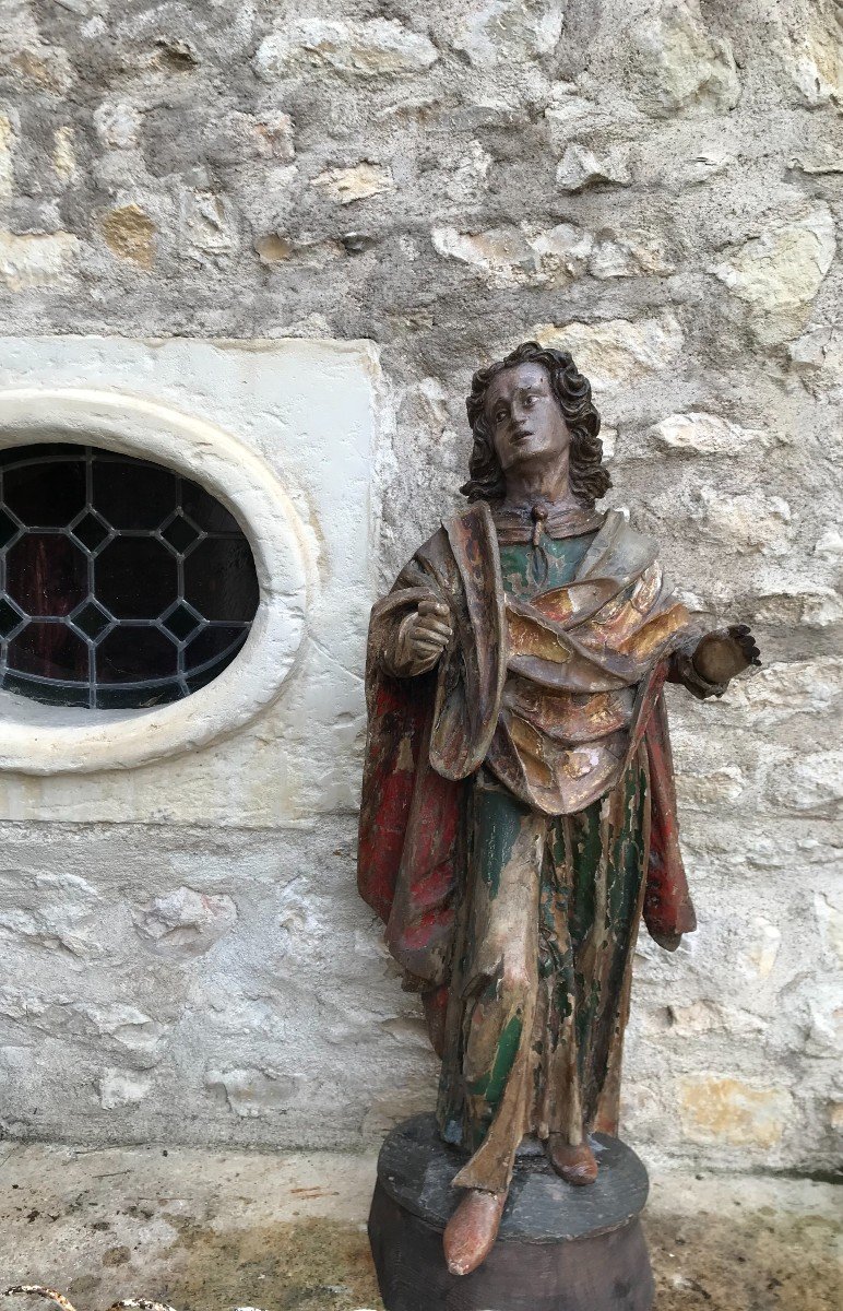 17th Century Polychrome Wooden Statue