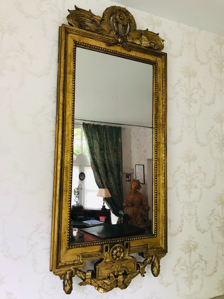 Miroir En Bois Doré -   Italie Du XVIIIème-photo-1