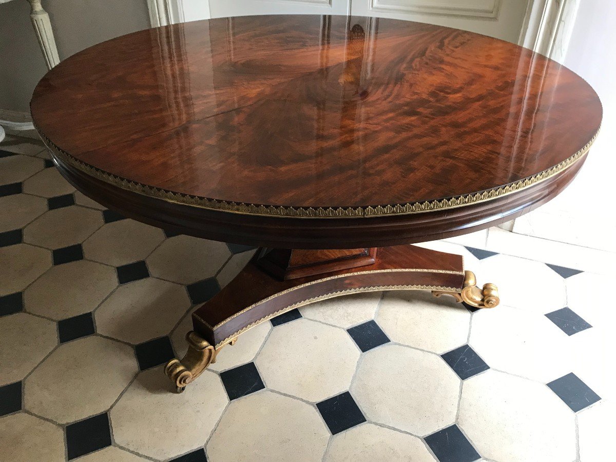 Central Foot Pedestal Table In Mahogany England XIX-photo-2