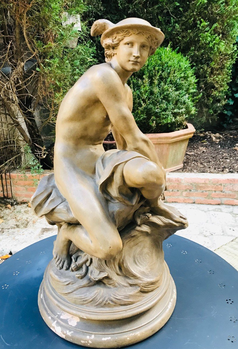 Mercury In Terracotta After Jean-baptiste Pigalle