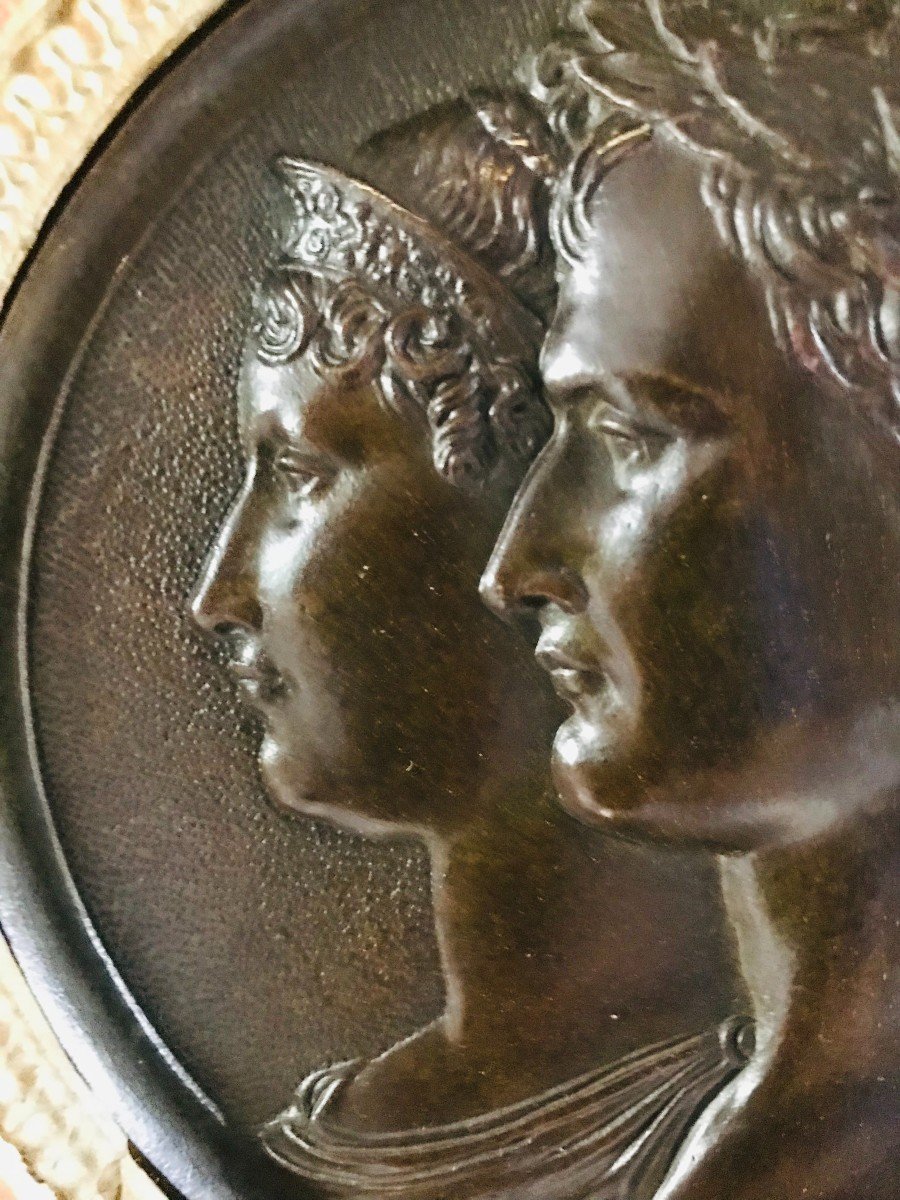 Bronze Medallion With The Image Of Napoleon And Joséphine-photo-2