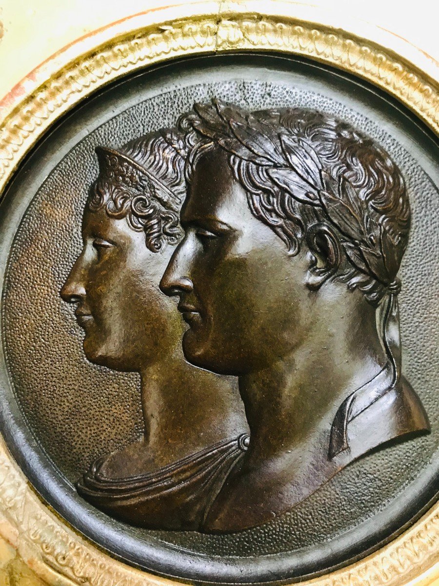 Bronze Medallion With The Image Of Napoleon And Joséphine-photo-6