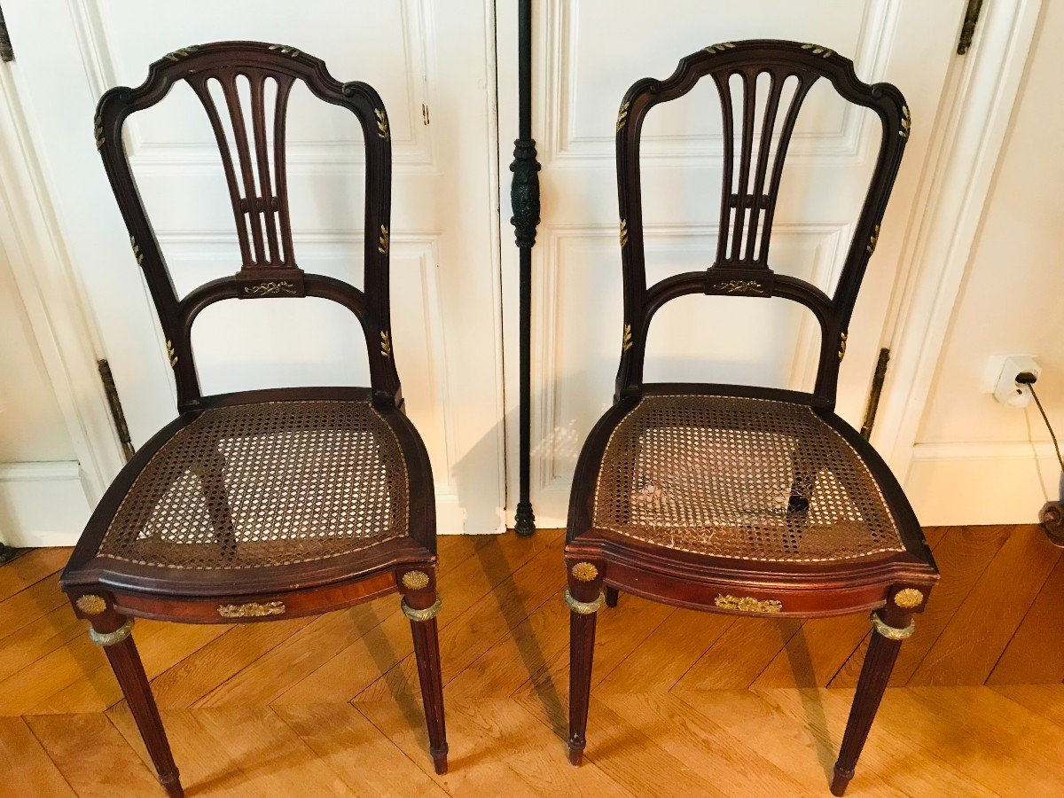 Pair Of Mahogany Chairs By Francois-linke-photo-2