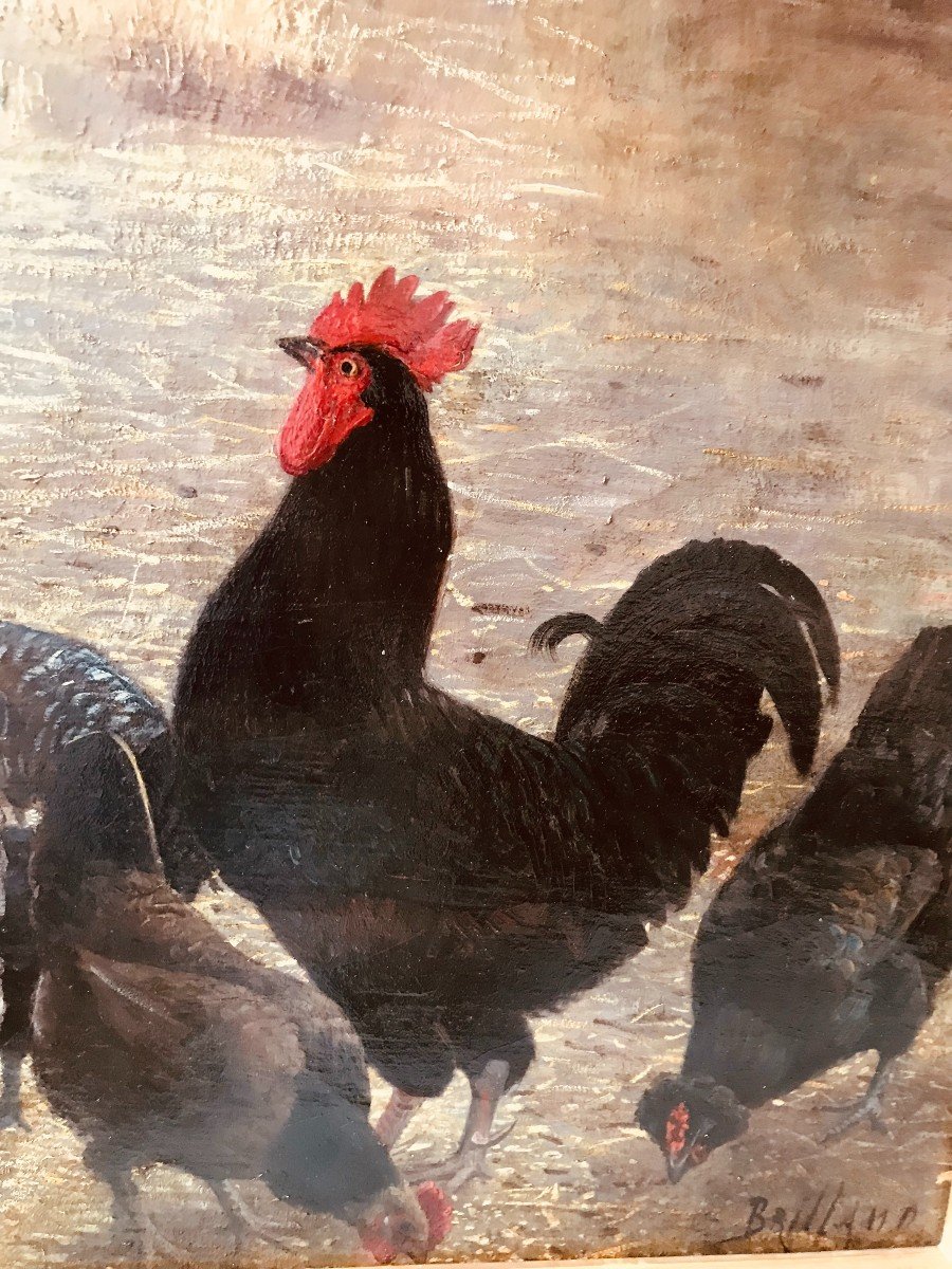 Le Repas Des Poules - François Eugène Brillaud-photo-4