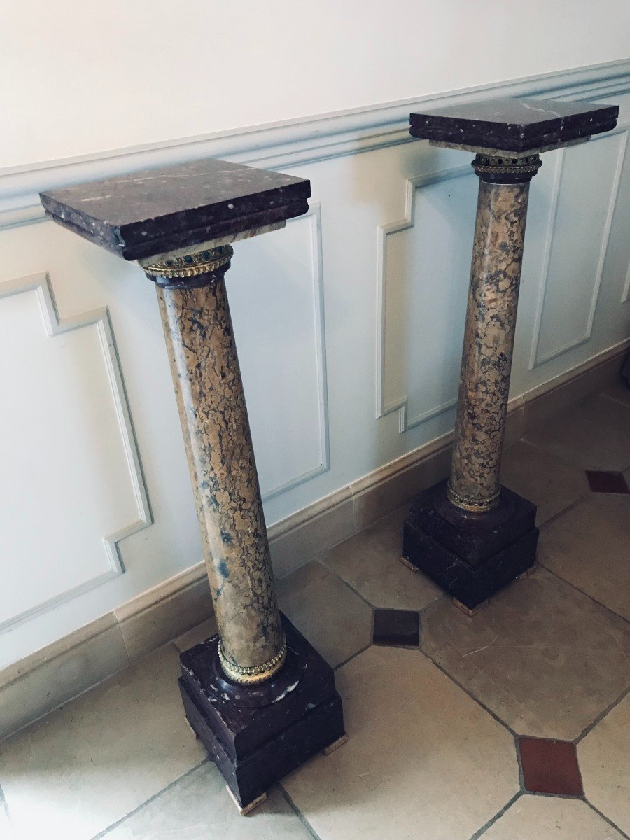 Pair Of 19th Century Marble Columns-photo-1