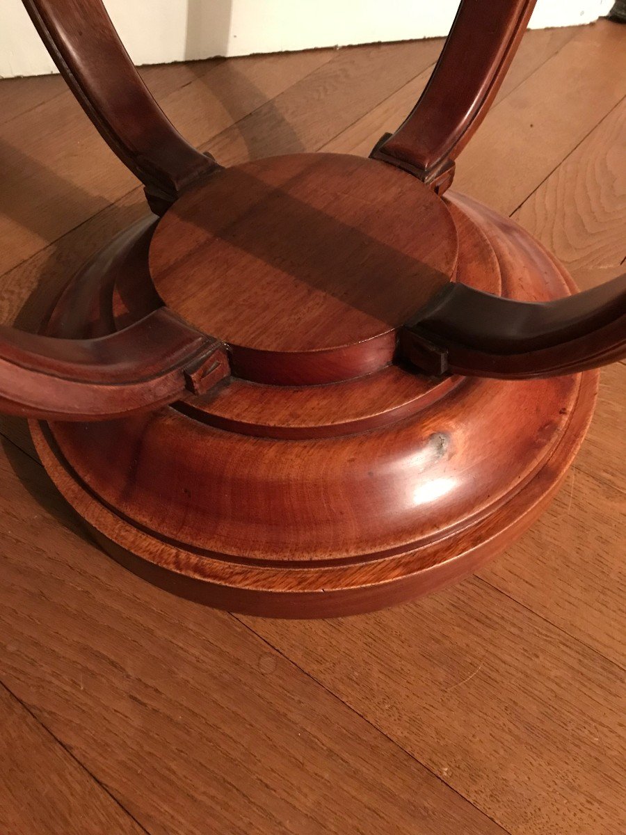 Circular Mahogany Pedestal Table Attributed To Maurice Dufrene-photo-1