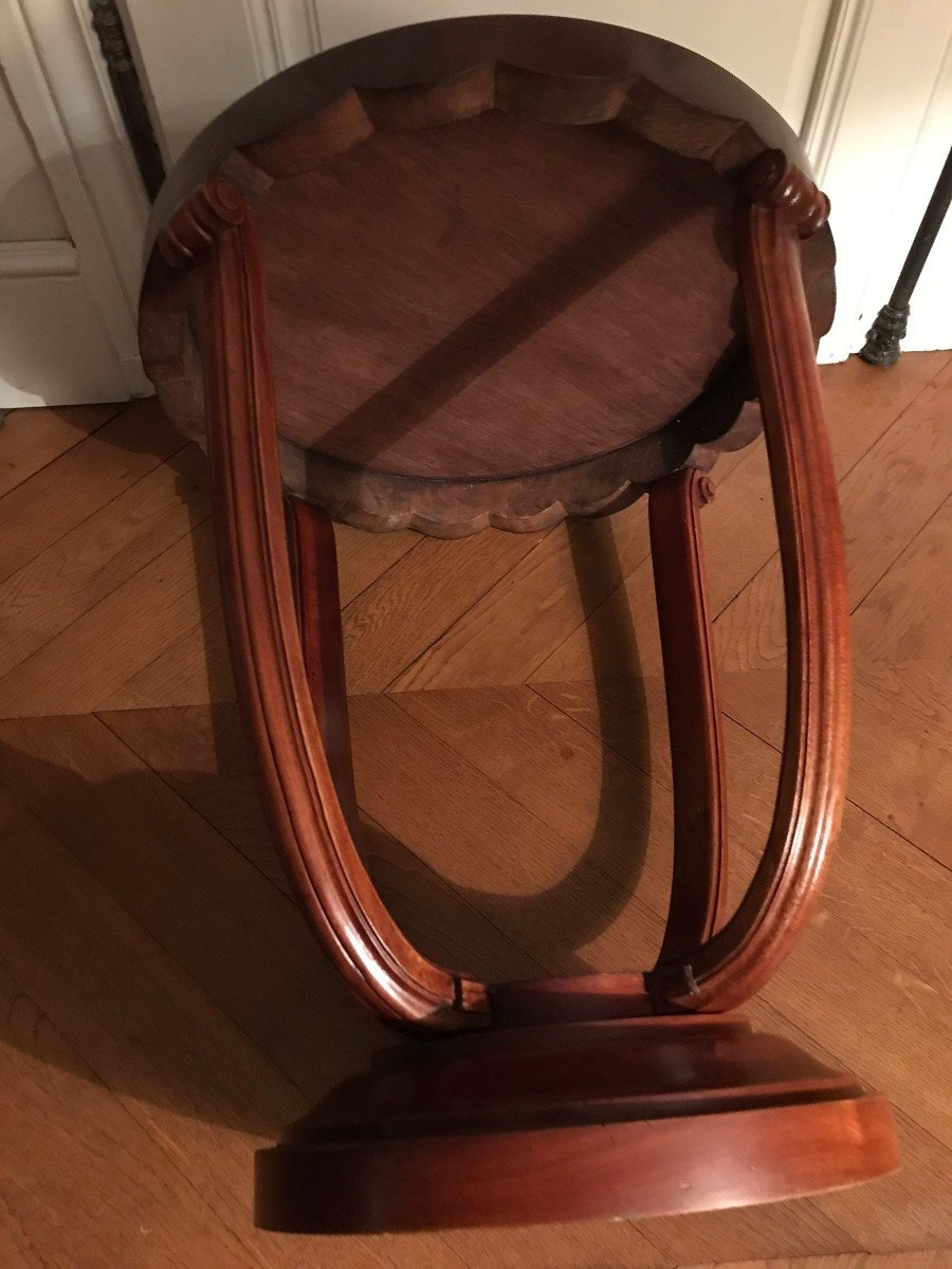 Circular Mahogany Pedestal Table Attributed To Maurice Dufrene-photo-2