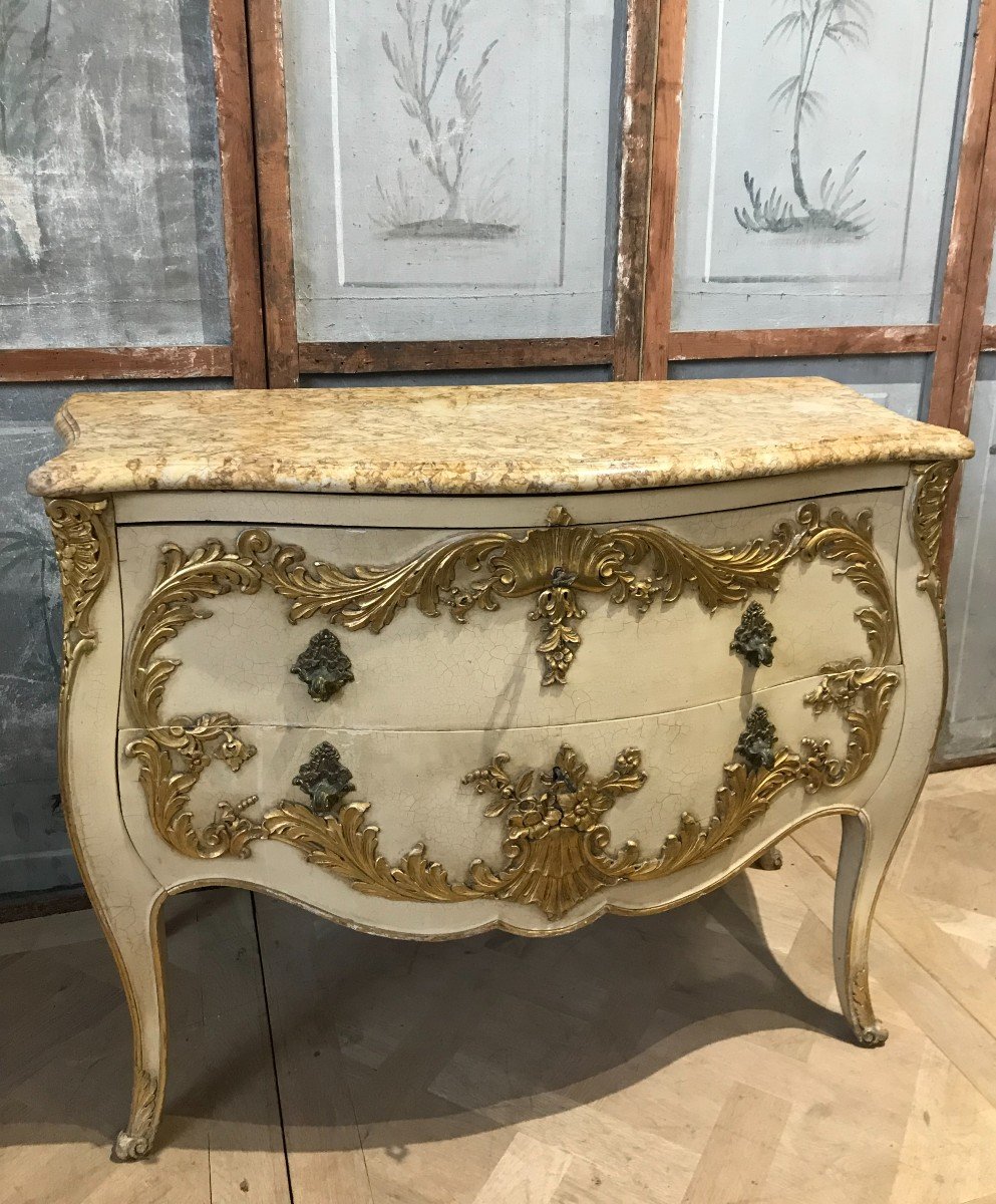 Louis XV Style Commode Lacquered 20th