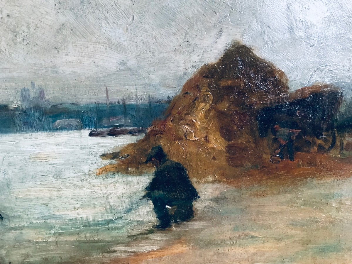 Huile Sur Panneau - Bord De Rivière Par Horace Colmaire -photo-4