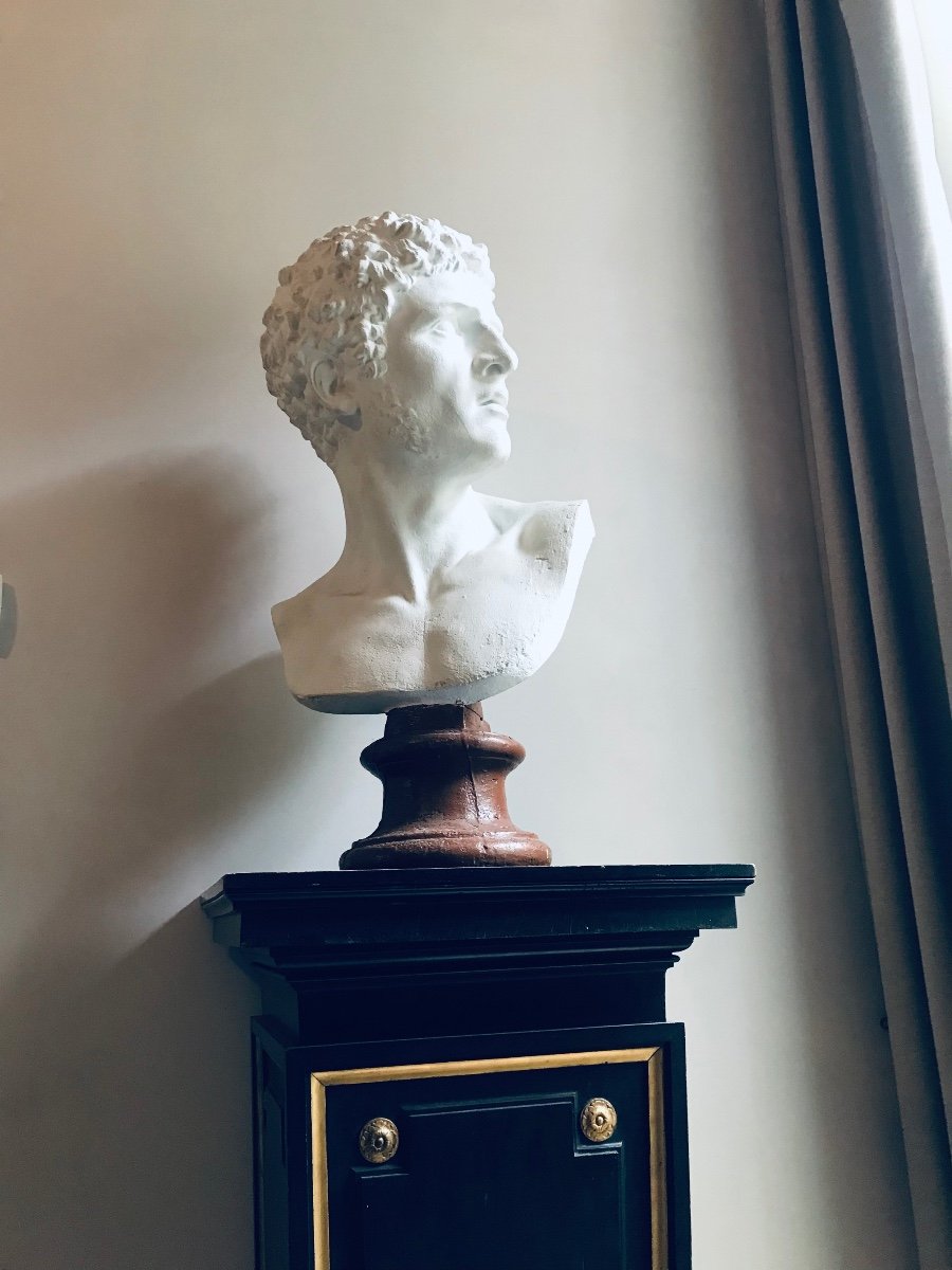 Bust Of A Young Roman Emperor In Plaster -photo-3