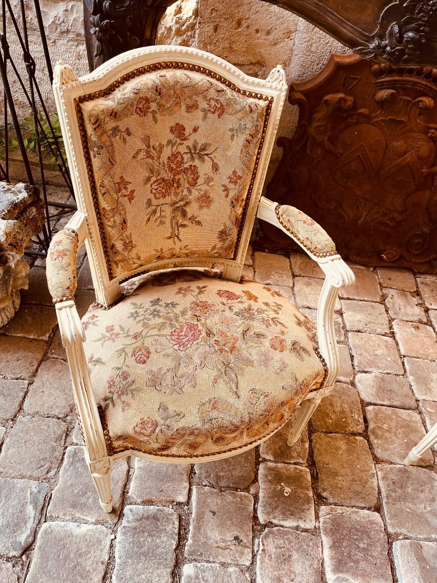 Pair Of Cabriolets In Lacquered Wood From The Louis XVI Period-photo-2