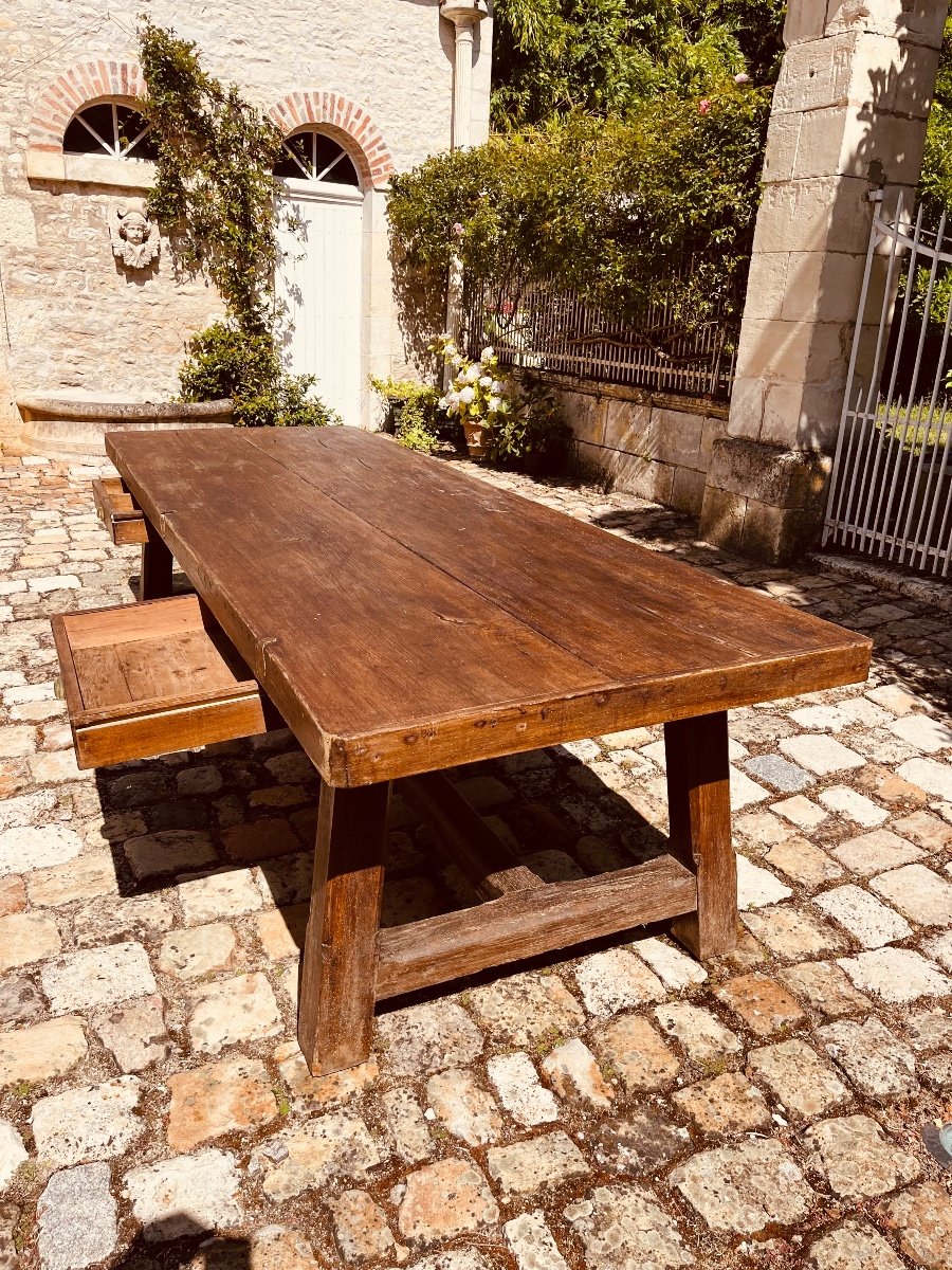 18th Century Beech Castle Refectory Table-photo-6