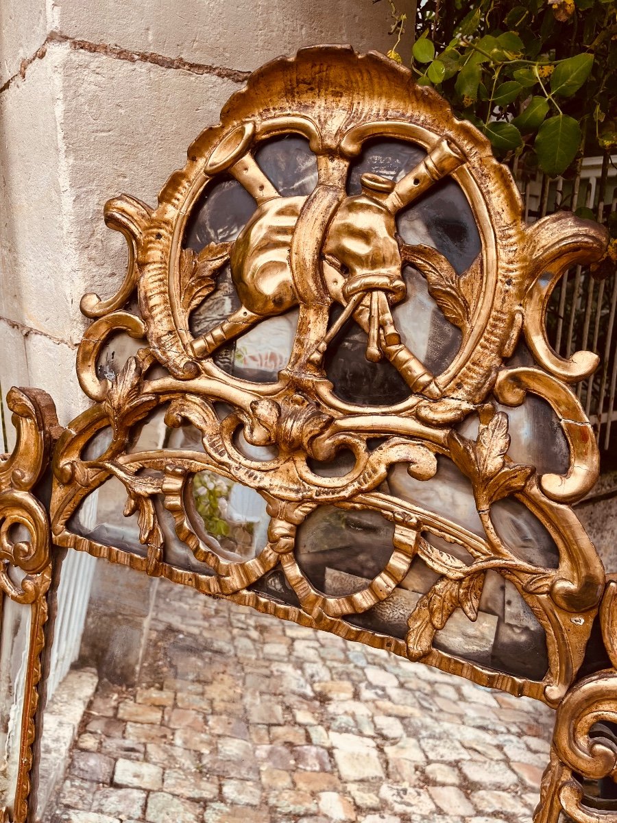 18th Century Golden Wood Beaded Mirror - Beaucaire -photo-6