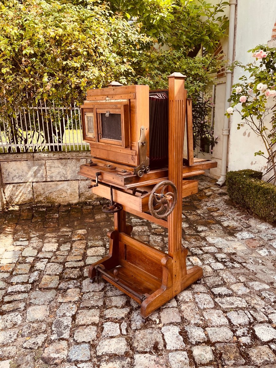 Chambre Photographique En Noyer D’époque 1900-photo-4