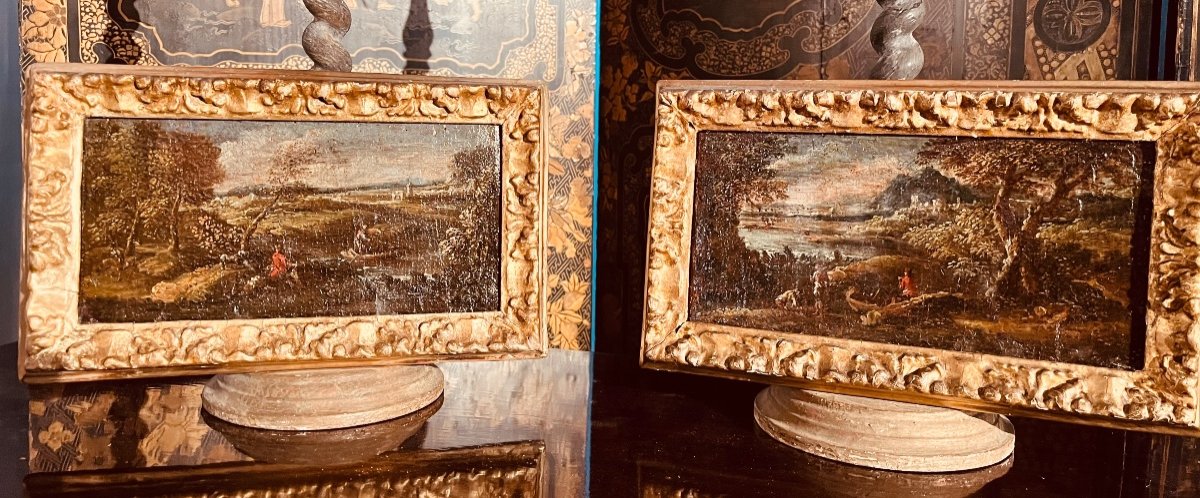 Pair Of 18th Century Italian Landscapes-photo-2