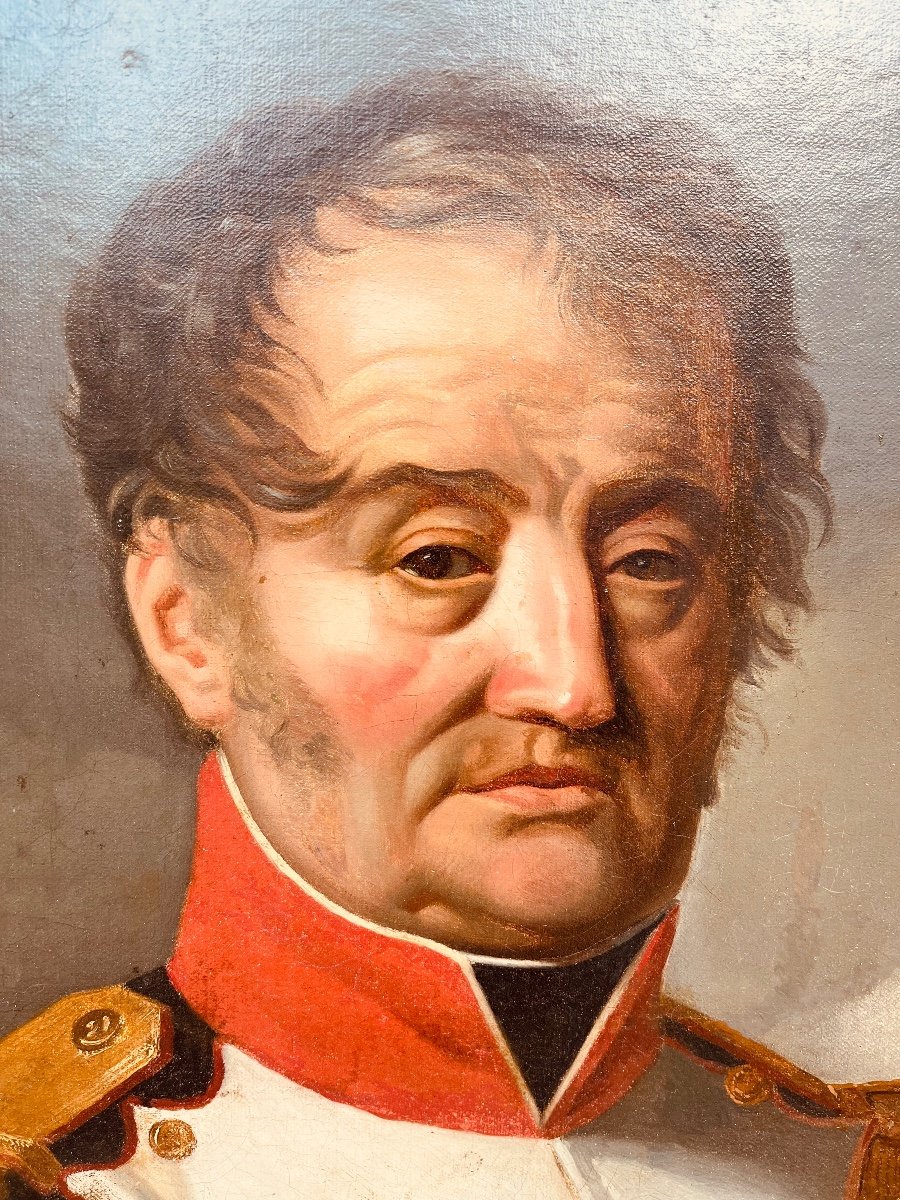 Huile Sur Toile Officier De Ligne Sous Louis Philippe -photo-3