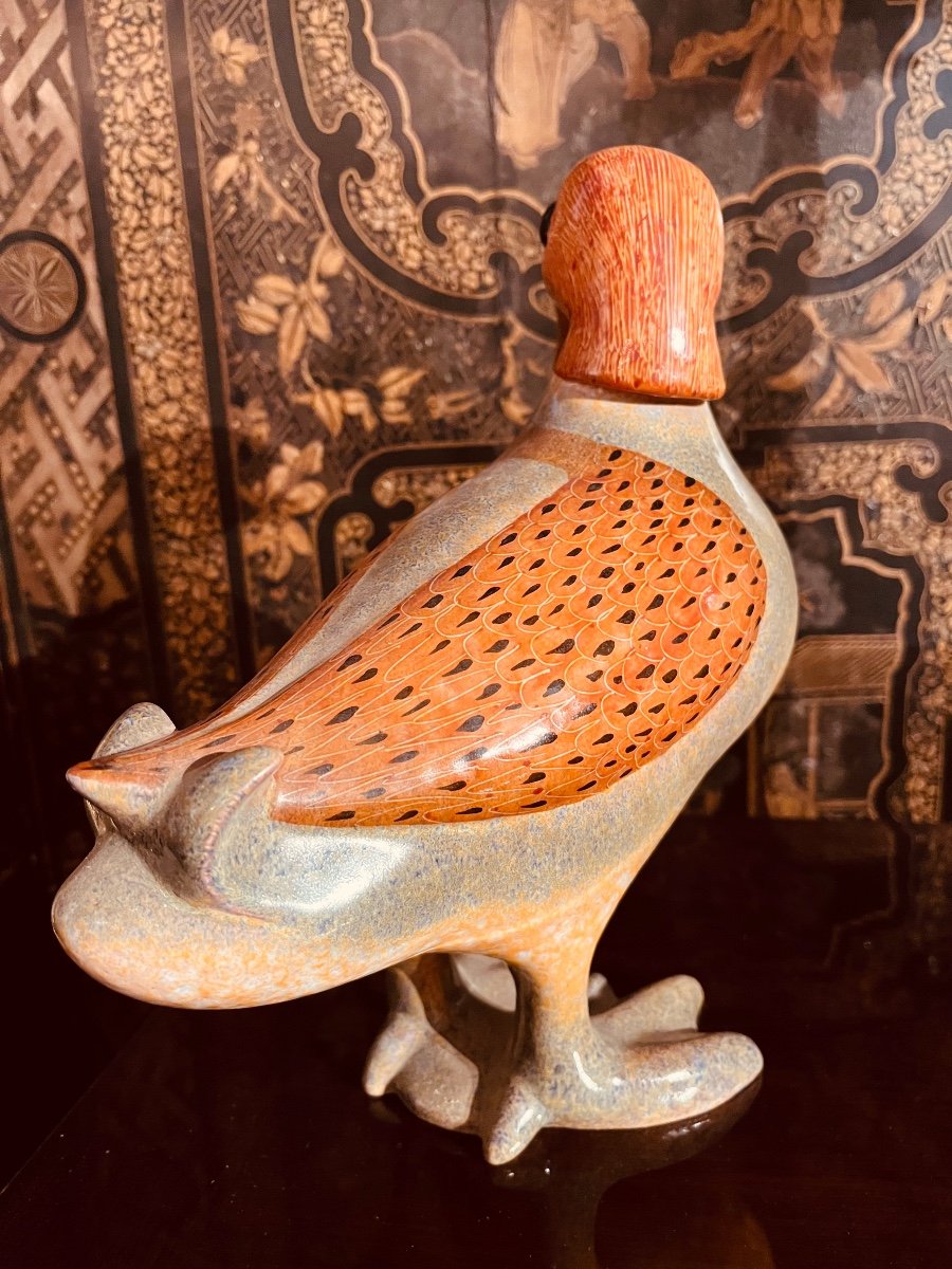 Georges Cassin - Polychrome Ceramic Duck -photo-2