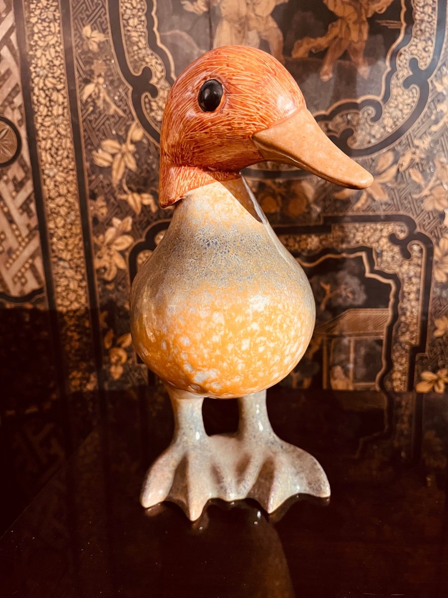 Georges Cassin - Polychrome Ceramic Duck -photo-1