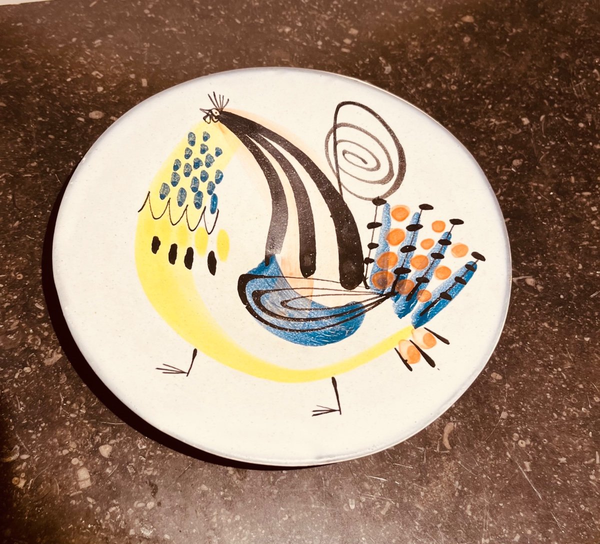 Ceramic Plate By Capron - Vallauris