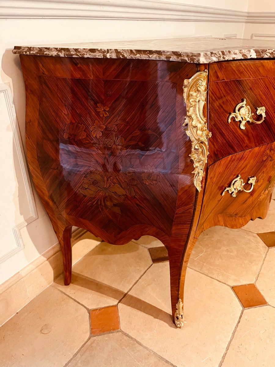 Commode  En Marqueterie De Bois De Rose époque XIXe-photo-3