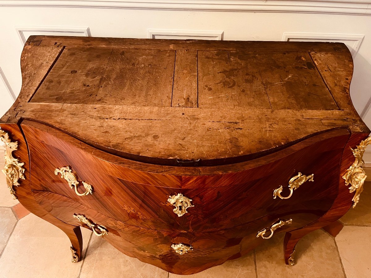 Commode  En Marqueterie De Bois De Rose époque XIXe-photo-1