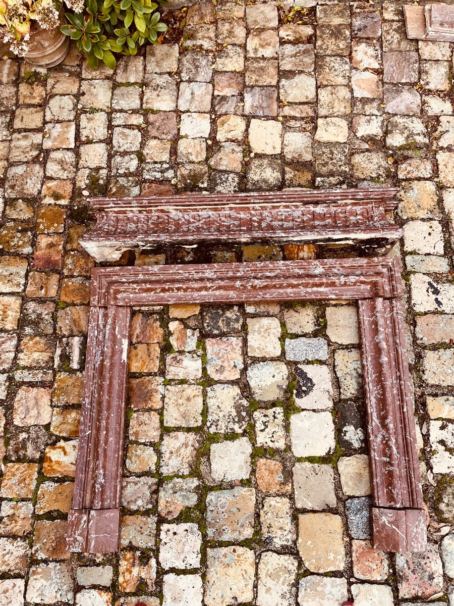 Niii Period Belgian Red Marble Fireplace-photo-2