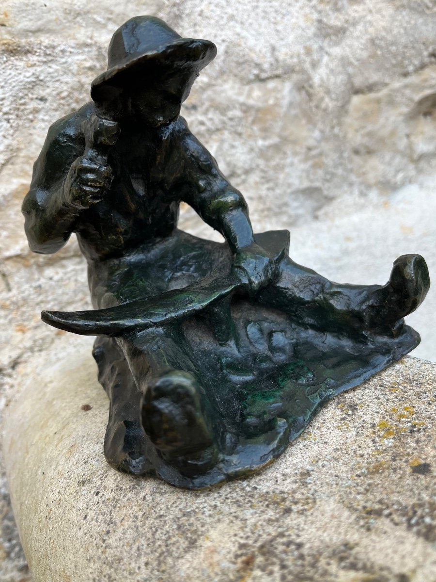 L’affûteur De Faux - Bronze à La Cire Perdue par Guero  XXe-photo-5