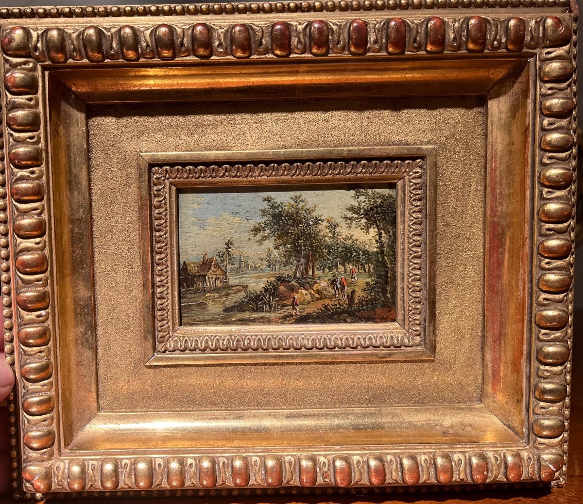 18th Century Landscape - Oil On Panel -photo-2