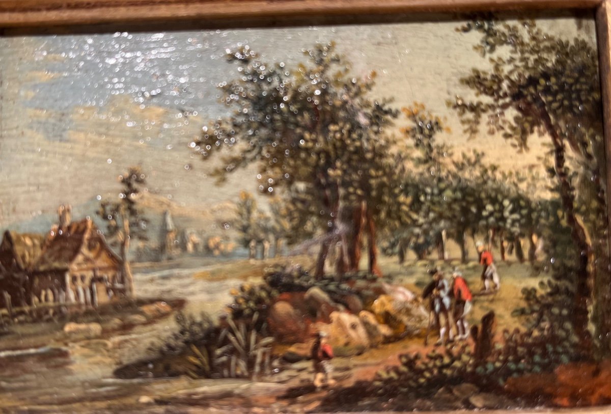 18th Century Landscape - Oil On Panel -photo-3