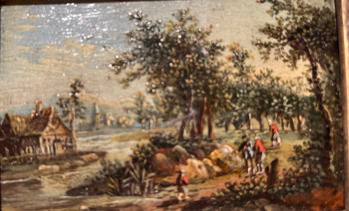 18th Century Landscape - Oil On Panel -photo-3