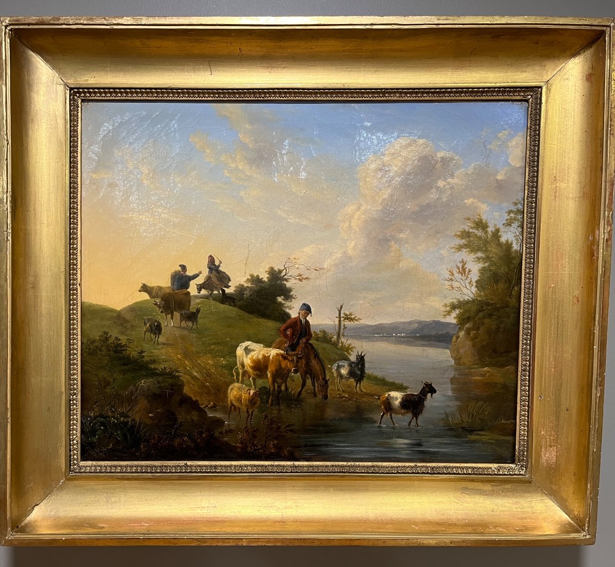 Huile Sur Toile Scène Pastorale Attribuée à Jean-louis  Demarne