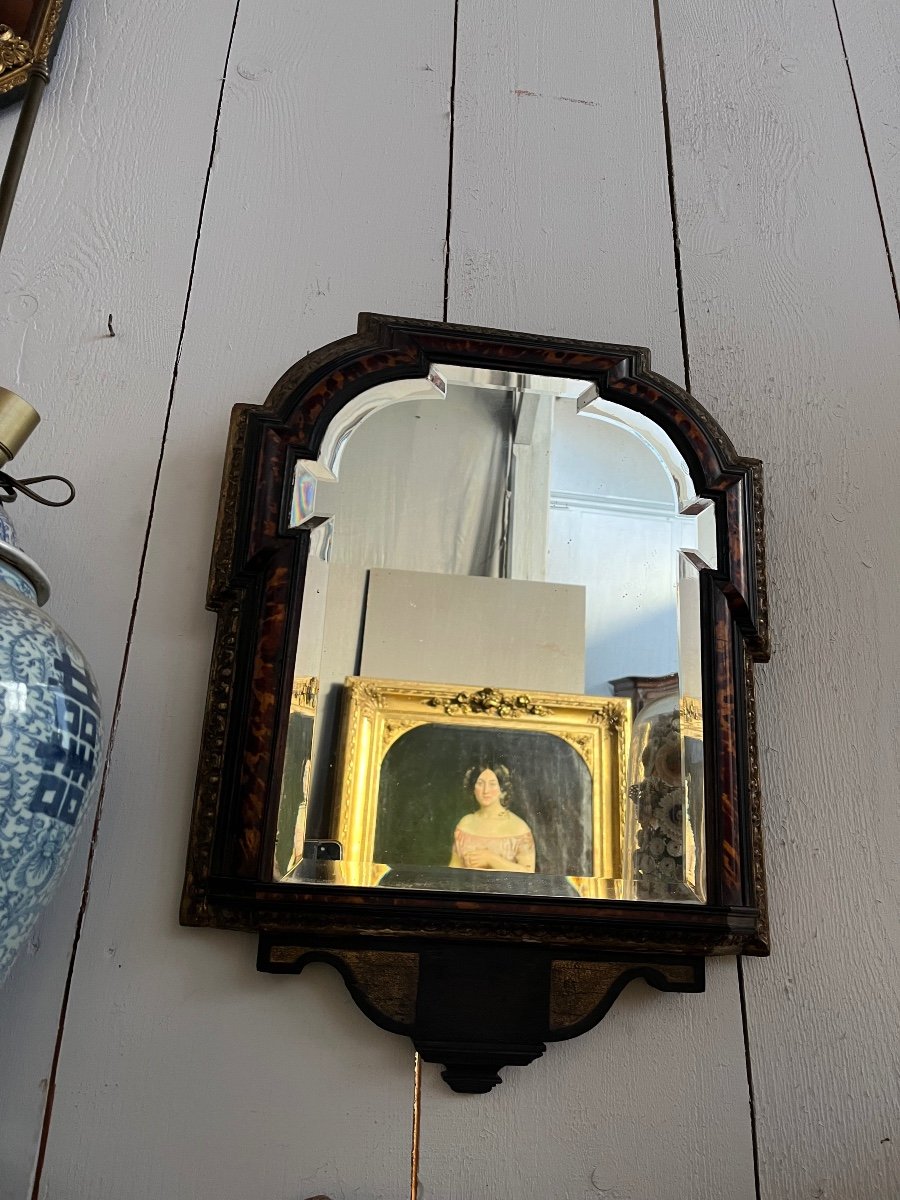 18th Century Italian Tortoiseshell And Gilded Wood Mirror -photo-6