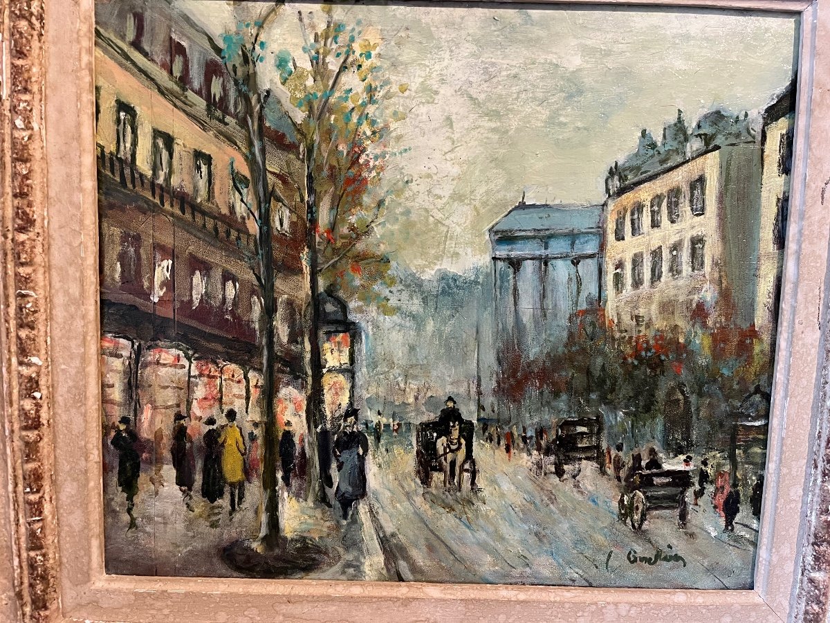 Huile Sur Panneau Vue De Paris -photo-2