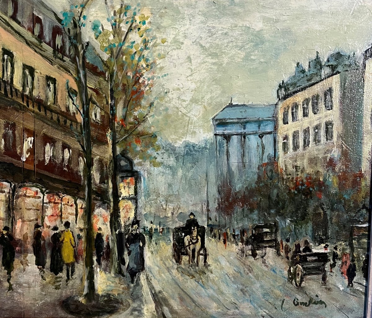 Huile Sur Panneau Vue De Paris -photo-1