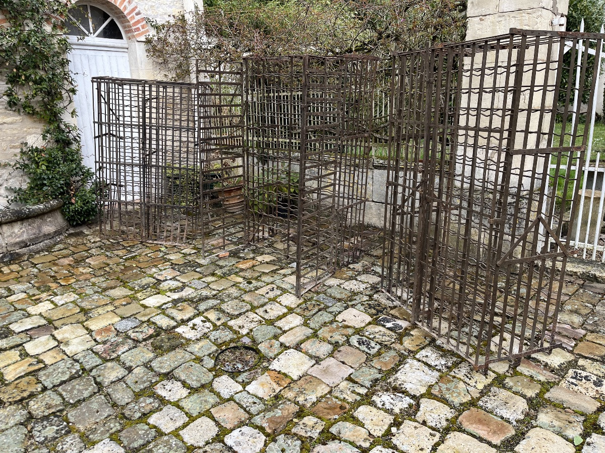 Trois Casiers à Bouteilles Avec Portes  En Fer Forgé  XIXe-photo-2