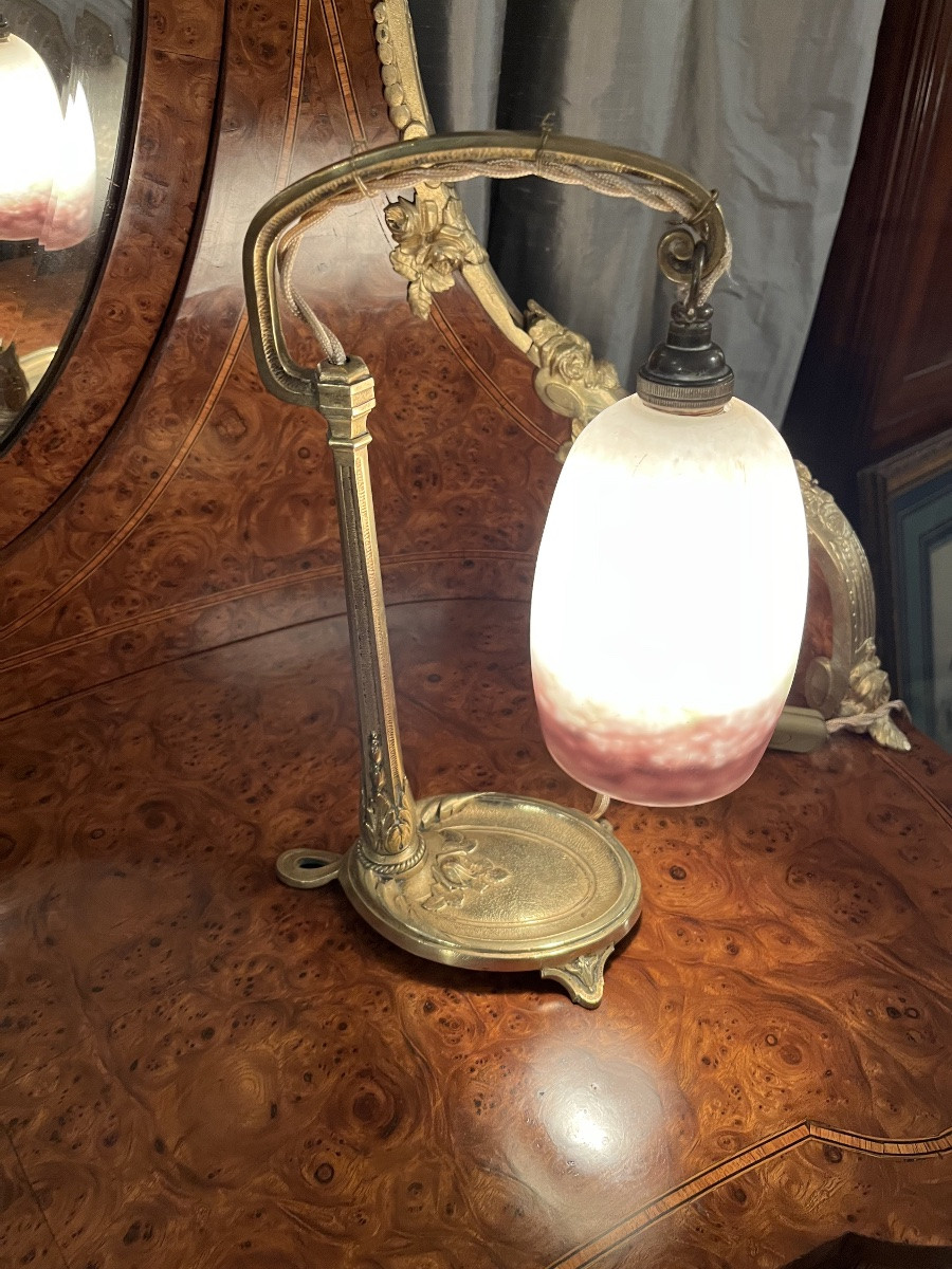 Bronze Lamp Base Signed C. Ranc -photo-3