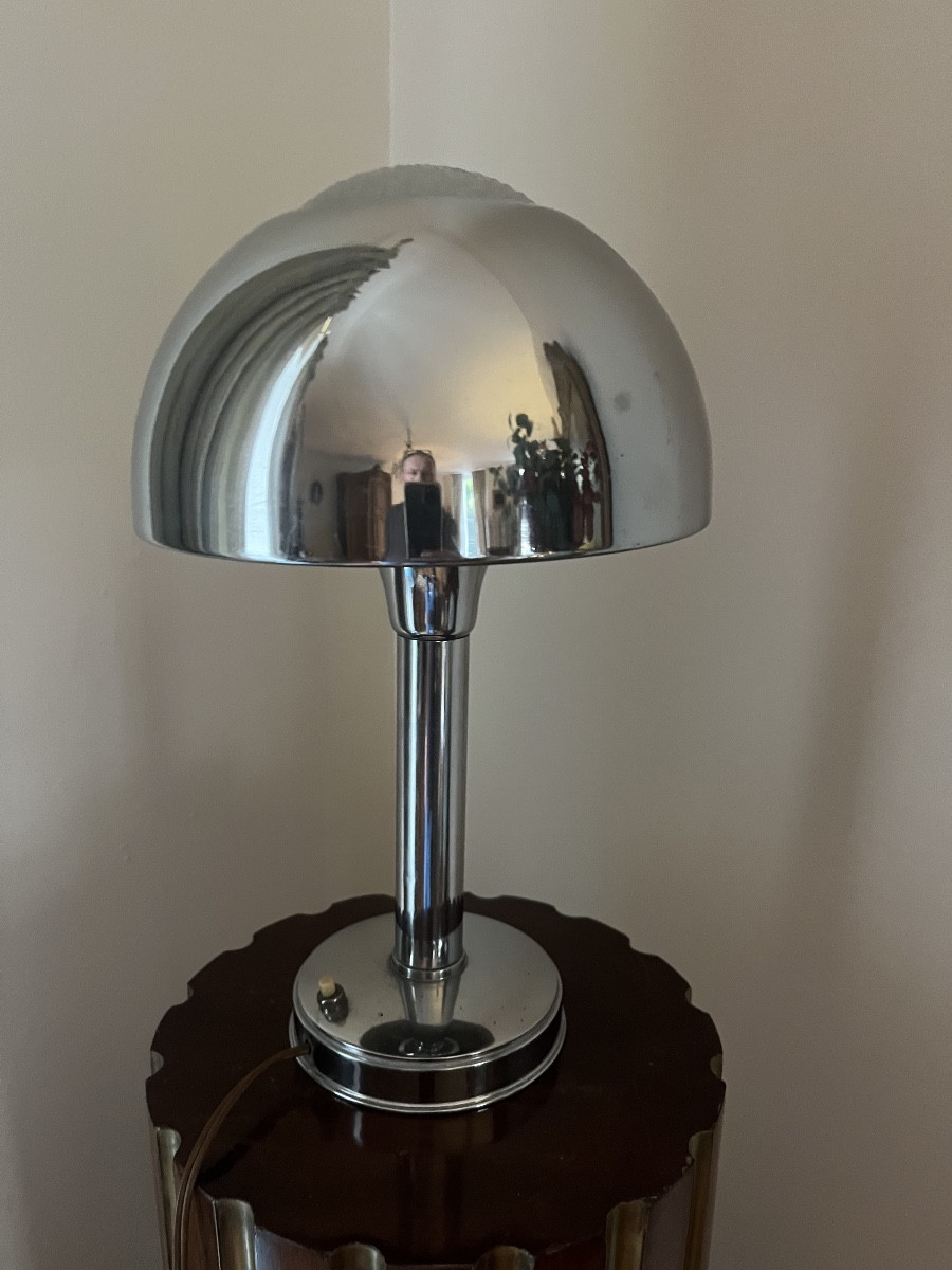 Chrome-plated Metal Desk Lamp By Jean Perzel 