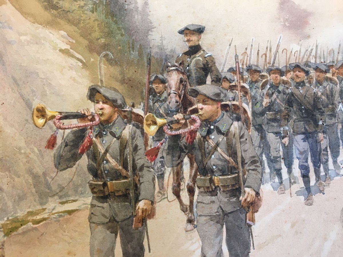 Watercolor: Chasseurs Alpin S - Pierre Comba-photo-3