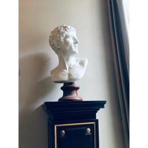 Buste D’un Jeune Empereur Romain En Plâtre 