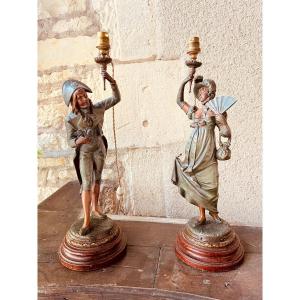 Pairs Of Spelter Lamps - Amazing And Wonderful 